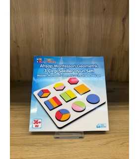 AHŞAP GEMETRİK 3 ÇİZGİ ŞEKİLLERİ OYUN S
